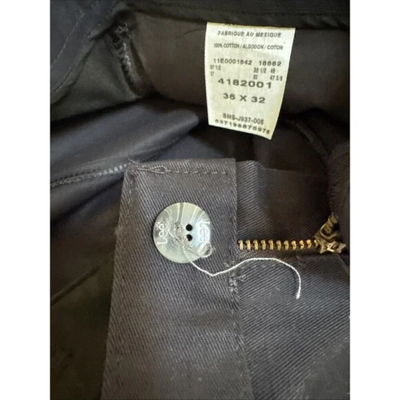 Lee Relaxed Fit Flat Front Blue Pants Men's 36x32 Stain Wrinkle Resistant - Picture 2 of 5